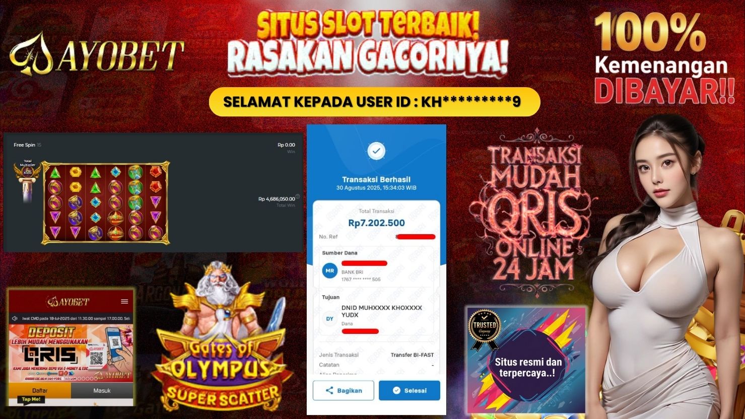 AYOBET JACKPOT SLOT GATES OF OLYMPUS SUPER SCATTER